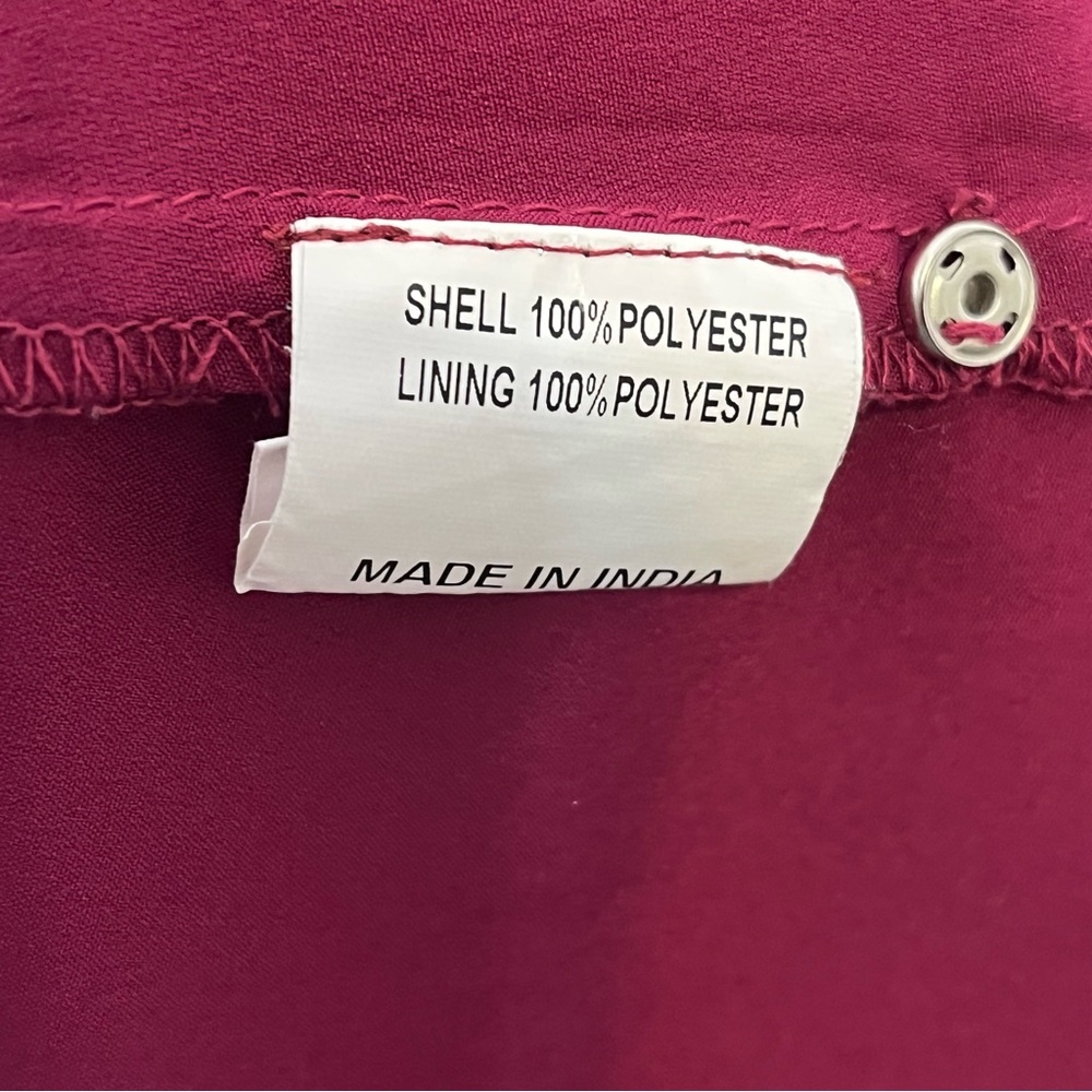 eShakti Wayward Fancies Burgundy Crepe Dress V-Neck Boho Dolman Sleeve Sz 8 - Picture 10 of 11